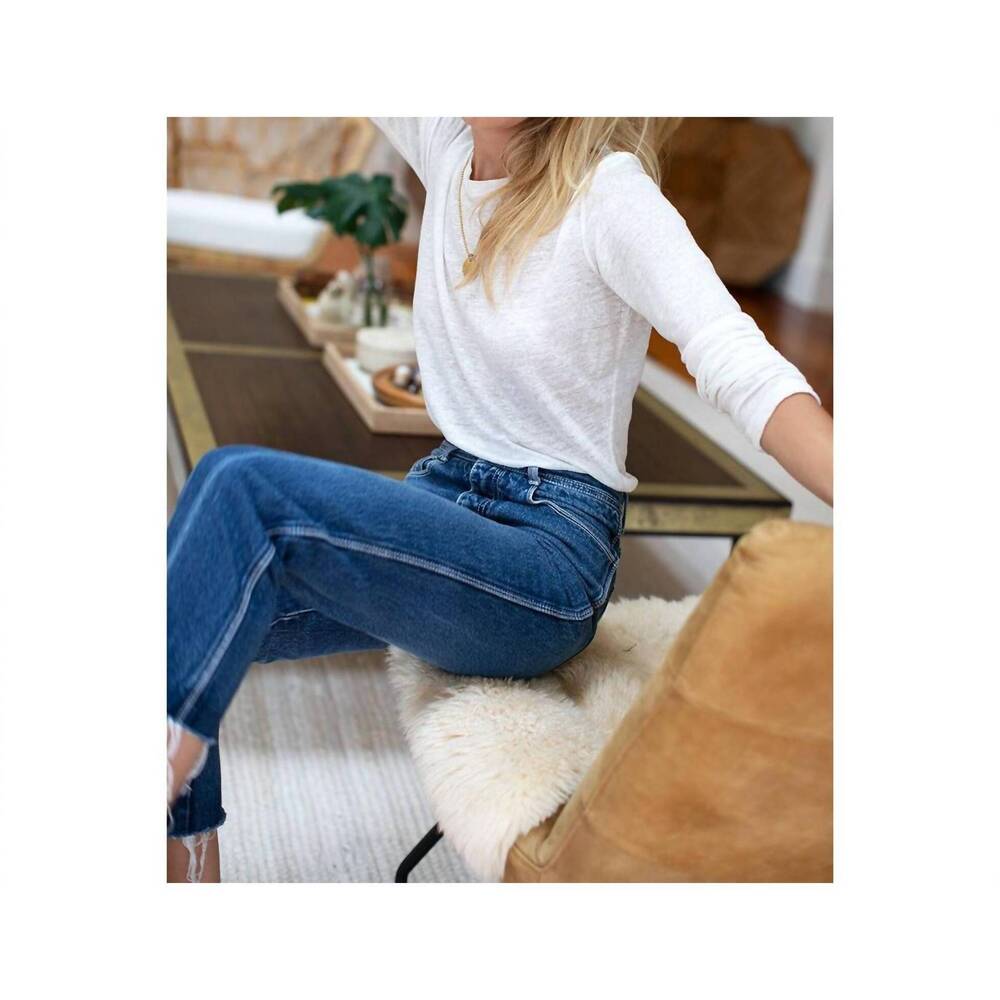 NEW EMERSON FRY linen crew neck tee in white - Picture 5 of 7